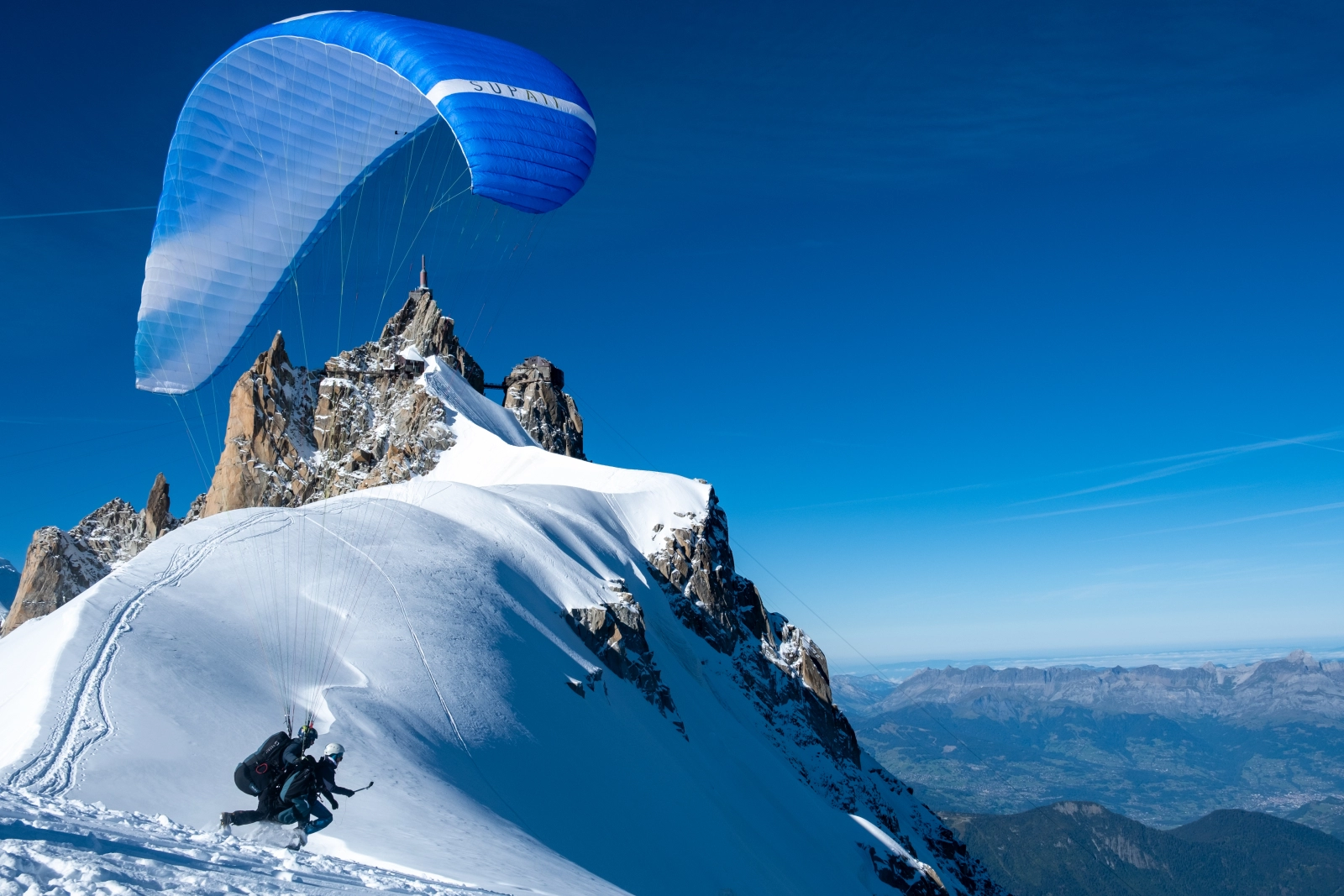 parapente aiguille du midi face nord